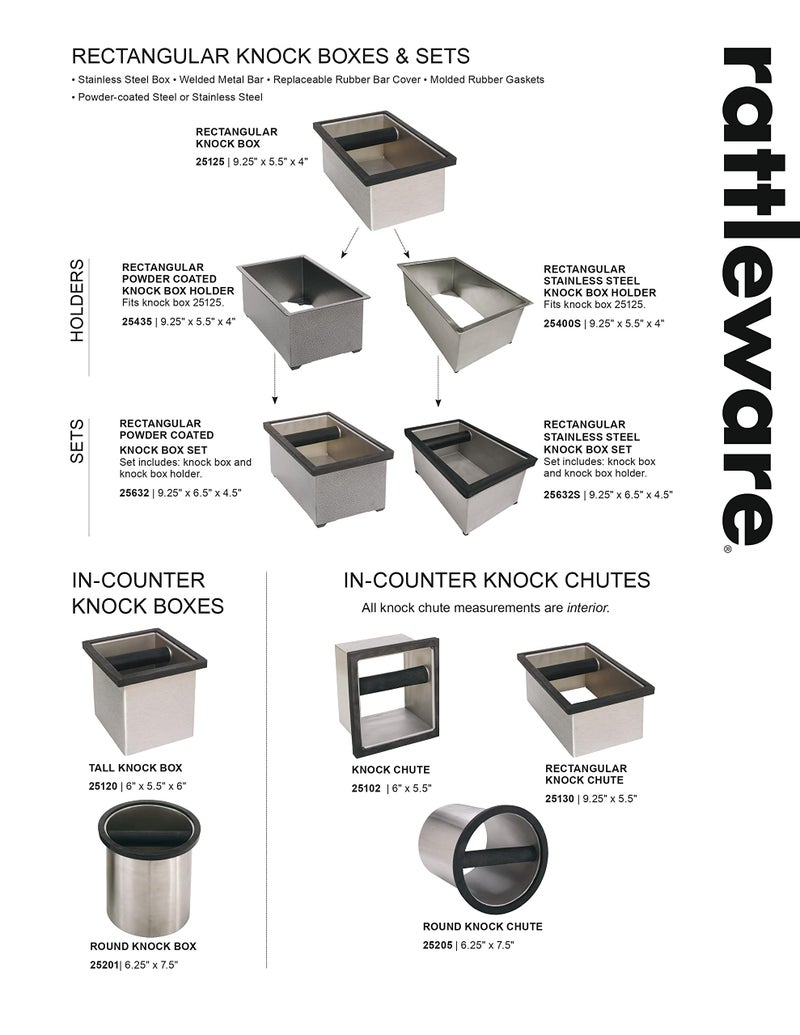 Rattleware Stainless Steel Knock Box â€“ Heavy-Duty Espresso Puck Disposal Bin with Welded Rubber Bar â€“ Perfect for Coffee Bar Accessories, Cafe, Restaurant, or Home Use (9.25" x 5.5" x 4") - Image 3